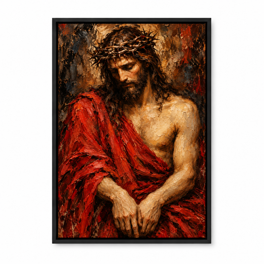 Crown of Thorns Jesus Expressionist — Black Frame finish product view | AUSJOJO