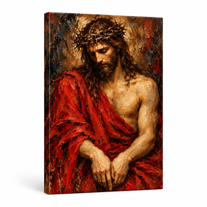 Crown of Thorns Jesus Expressionist — Stretched Canvas product view | AUSJOJO