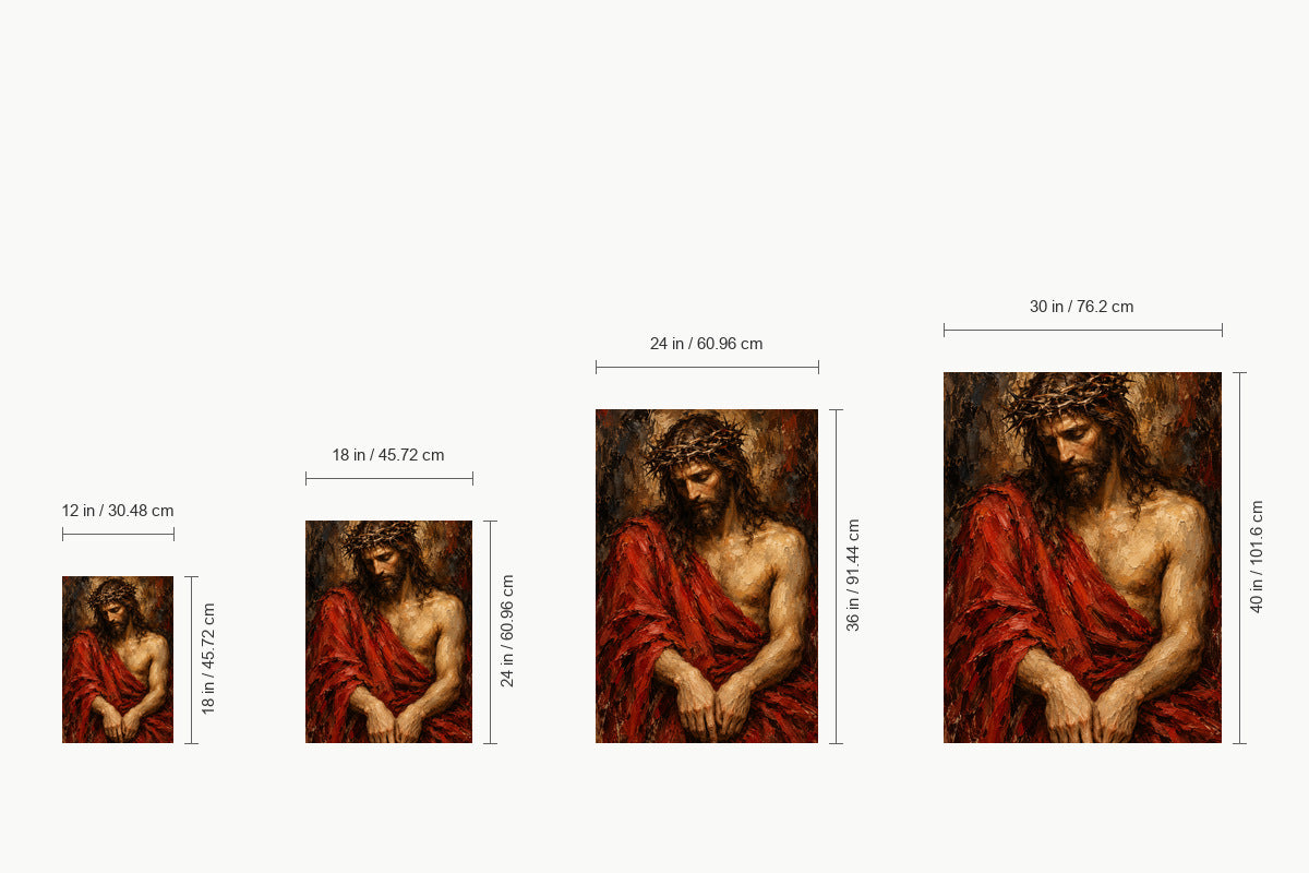 Crown of Thorns Jesus Expressionist — size comparison guide | AUSJOJO