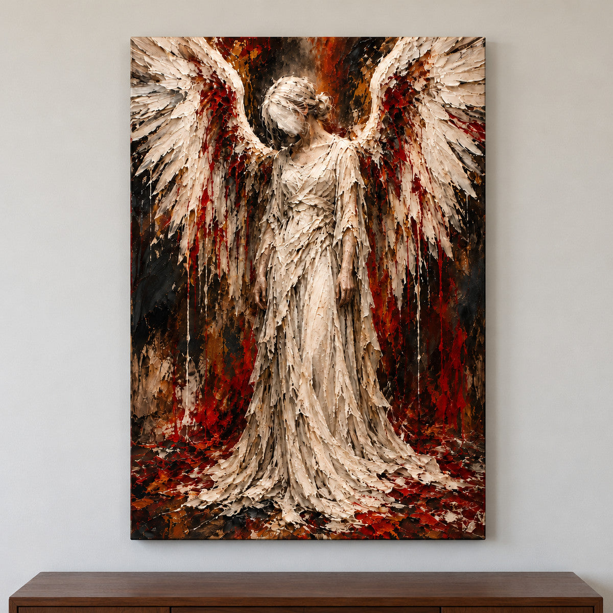 Ivory Angel Dark Expressionist — framed artwork main view | AUSJOJO