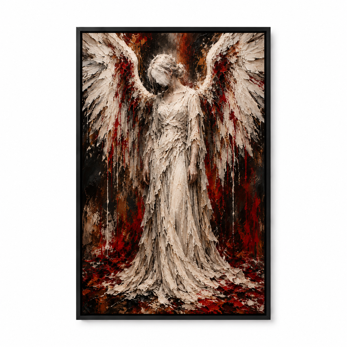 Ivory Angel Dark Expressionist — Black Frame finish product view | AUSJOJO