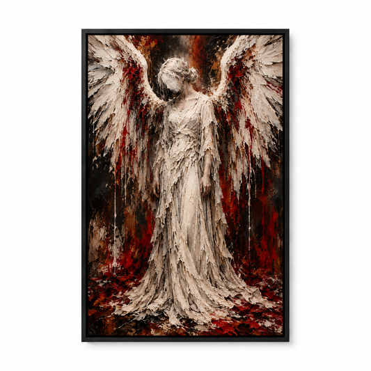 Ivory Angel Dark Expressionist — Black Frame finish product view | AUSJOJO