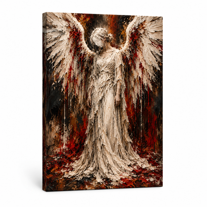 Ivory Angel Dark Expressionist — Stretched Canvas product view | AUSJOJO