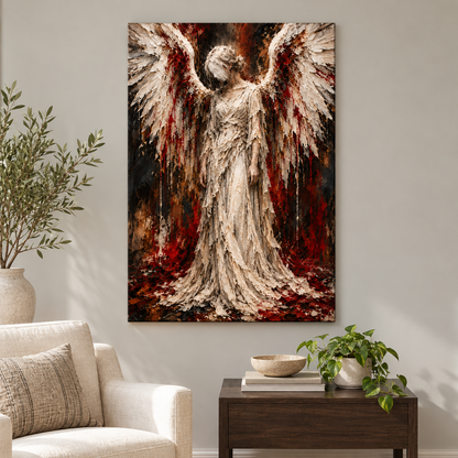 Ivory Angel Dark Expressionist — Brown Frame room scene | AUSJOJO