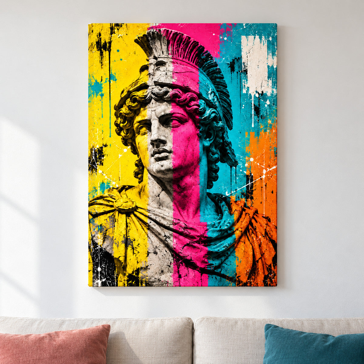 Classical Helmet Bust Pop Art — framed artwork main view | AUSJOJO