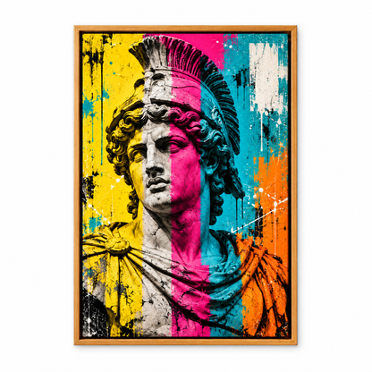 Classical Helmet Bust Pop Art — Brown Frame finish product view | AUSJOJO