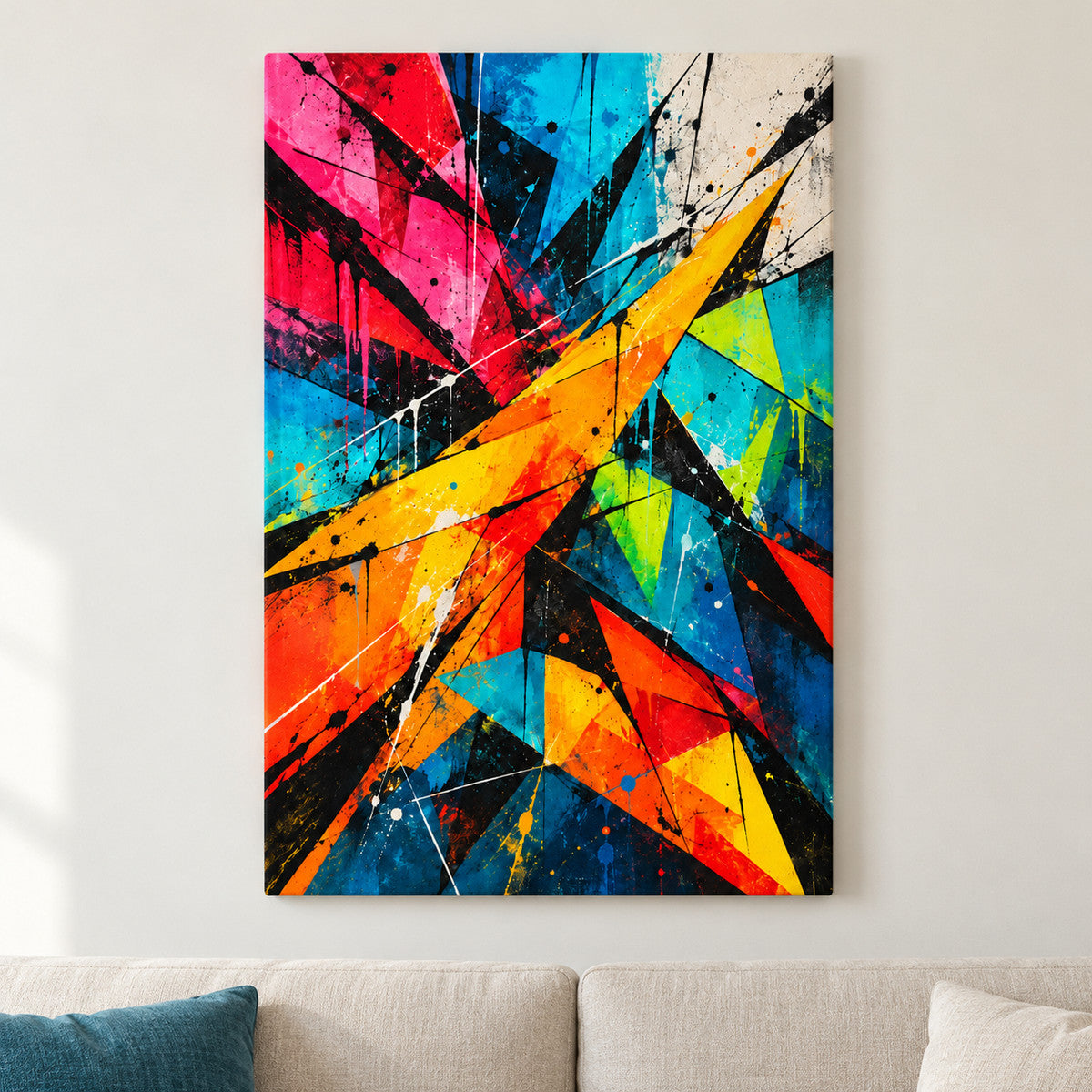 Urban Angular Color Planes Abstract — framed artwork main view | AUSJOJO