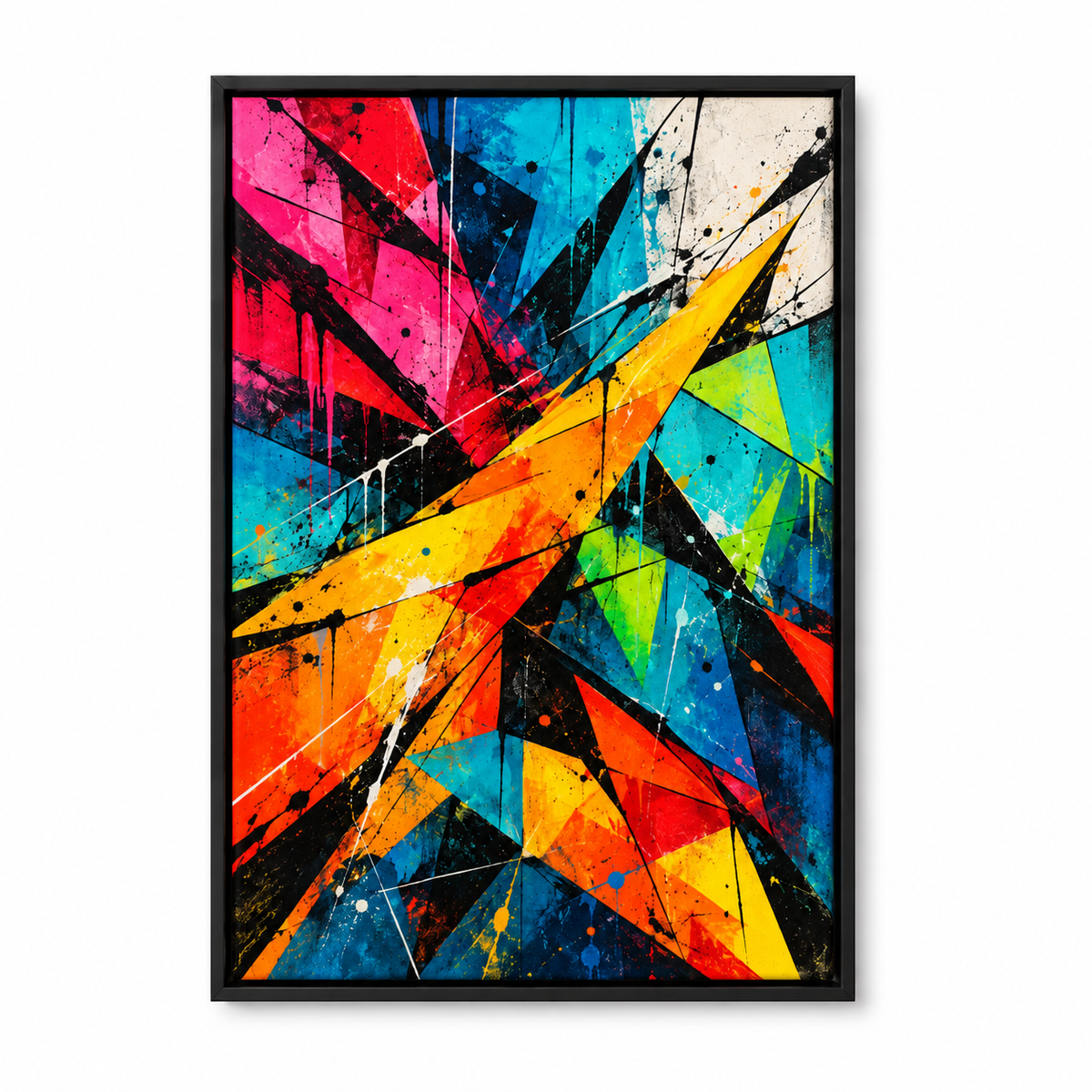Urban Angular Color Planes Abstract — Black Frame finish product view | AUSJOJO