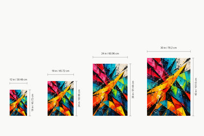 Urban Angular Color Planes Abstract — size comparison guide | AUSJOJO
