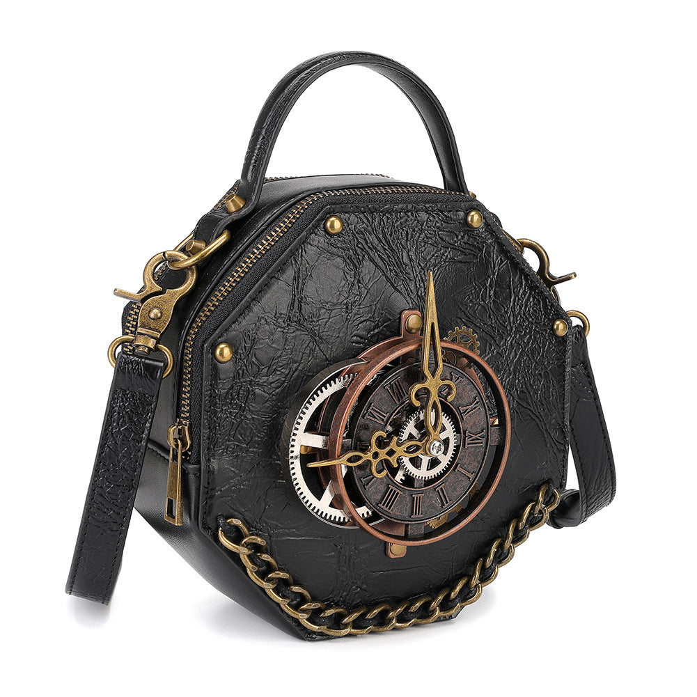 Bolsa tiracolo feminina estilo vintage industrial punk estilo vintage
