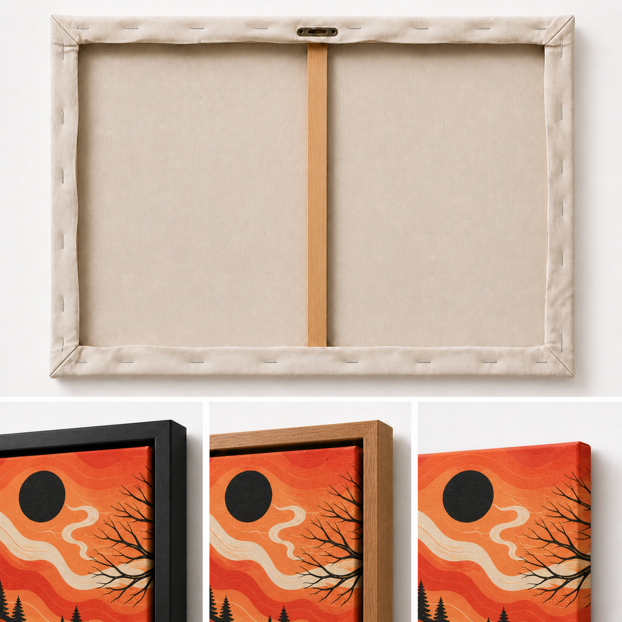 Autumn Winding Path Graphic Floating Frame Wall Art - 03_detail_closeup