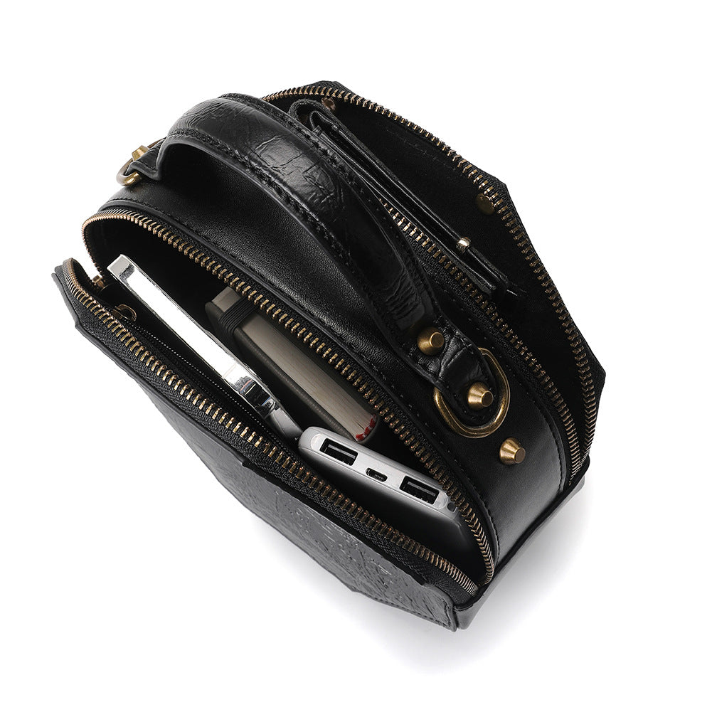 Bolsa tiracolo feminina estilo vintage industrial punk estilo vintage