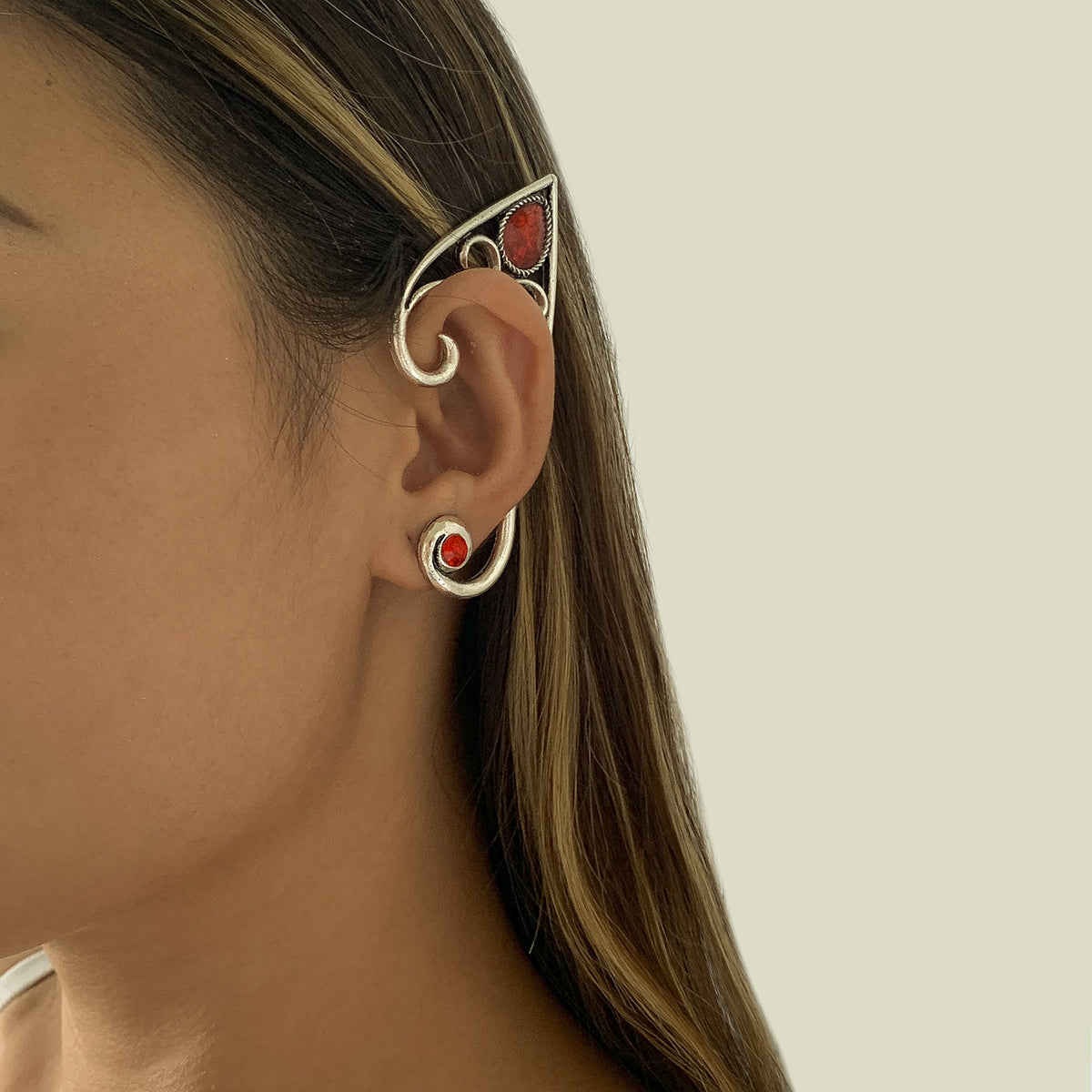 Sentido del diseño, espíritu personalizado, sin agujeros para las orejas, pendientes colgantes