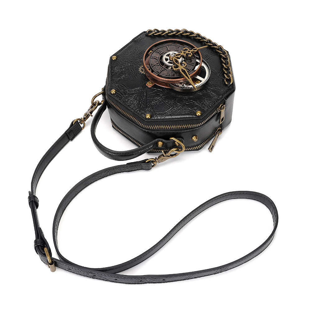 Bolsa tiracolo feminina estilo vintage industrial punk estilo vintage