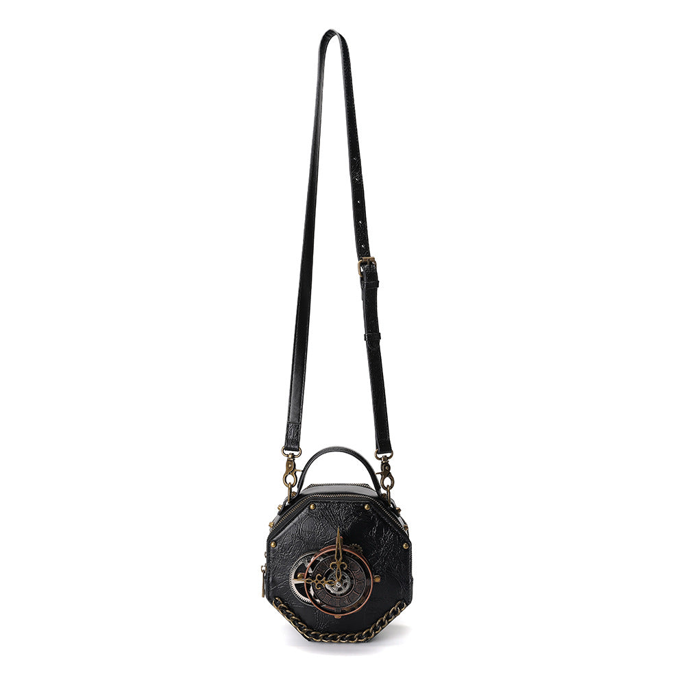 Bolsa tiracolo feminina estilo vintage industrial punk estilo vintage