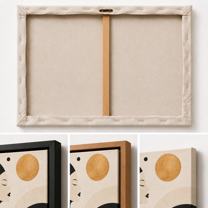 Geometric Woman Profile Floating Frame Wall Art - 03_detail_closeup