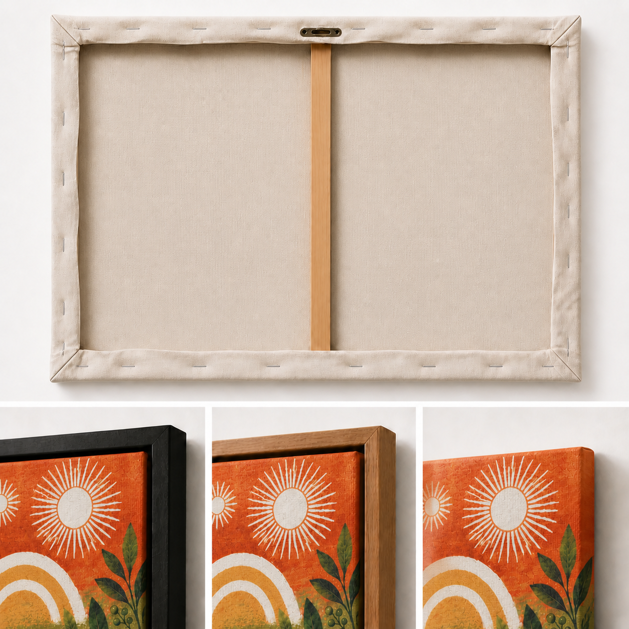 Boho Botanical Suns Floating Frame Wall Art - 03_detail_closeup