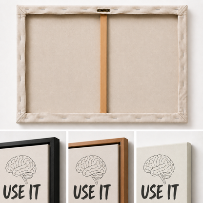 Use It Brain Line Art Floating Frame Wall Art - 03_detail_closeup