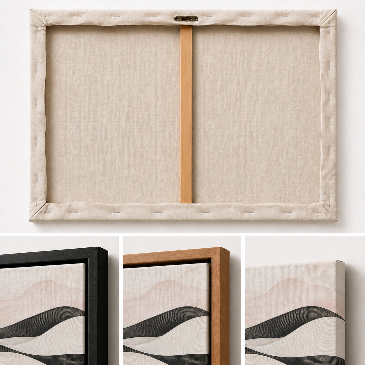 Linear Dunes Minimalist Floating Frame Wall Art - 03_detail_closeup