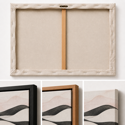Linear Dunes Minimalist Floating Frame Wall Art - 03_detail_closeup