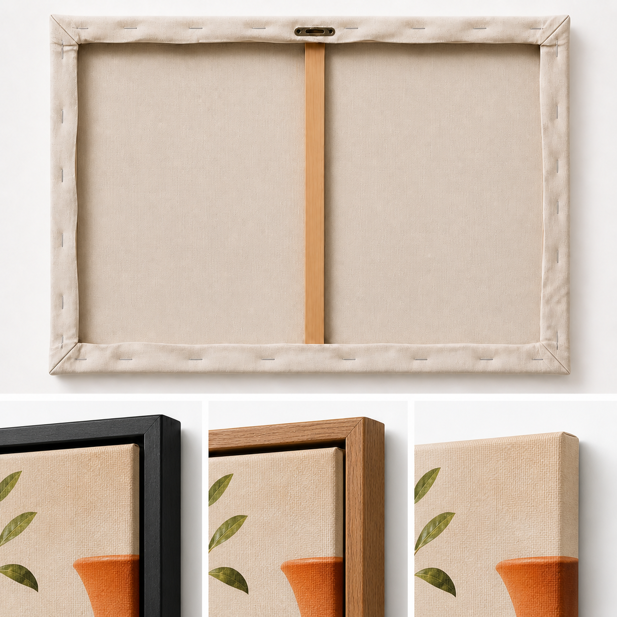 Three Ceramic Vases Floating Frame Wall Art - 03_detail_closeup