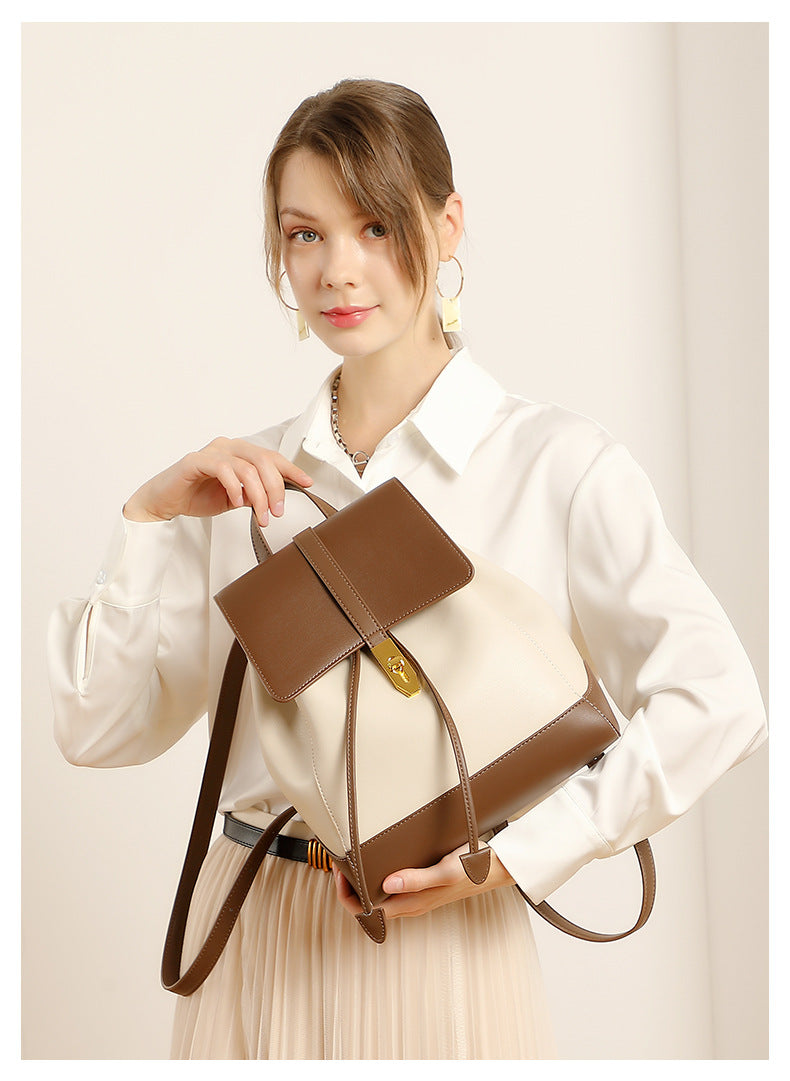 Nueva mochila de piel de vaca de moda para mujer