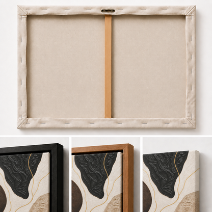 Neutral Organic Forms Abstract Floating Frame Wall Art - 03_detail_closeup