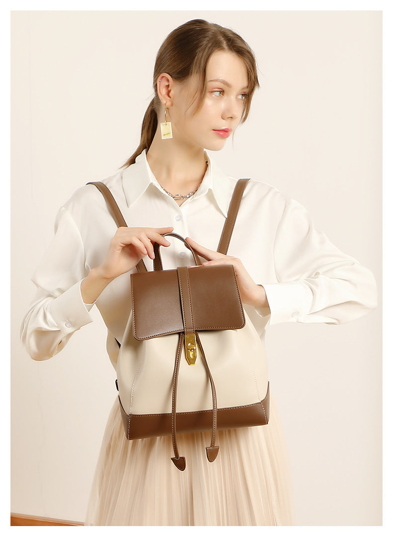 Nueva mochila de piel de vaca de moda para mujer