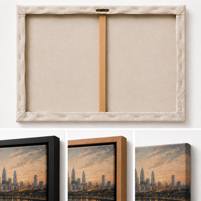 Philadelphia Sunset Skyline Floating Frame Wall Art - 03_detail_closeup
