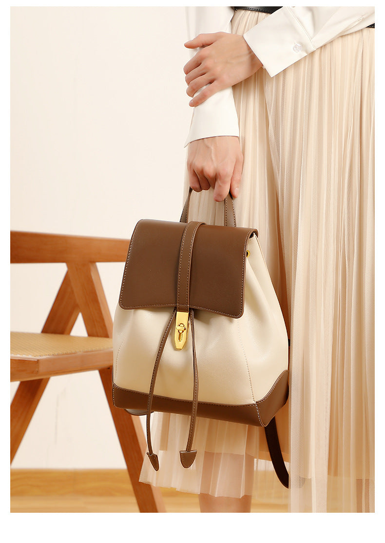 Nueva mochila de piel de vaca de moda para mujer