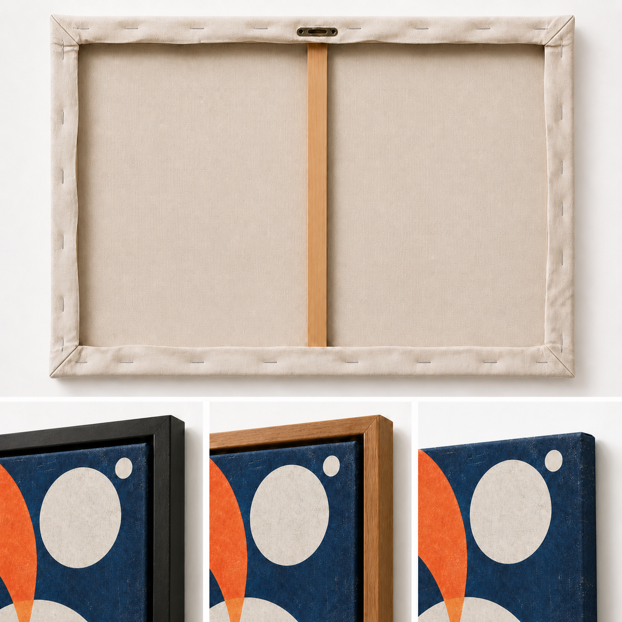 Navy Bauhaus Orbit Abstract Floating Frame Wall Art - 03_detail_closeup