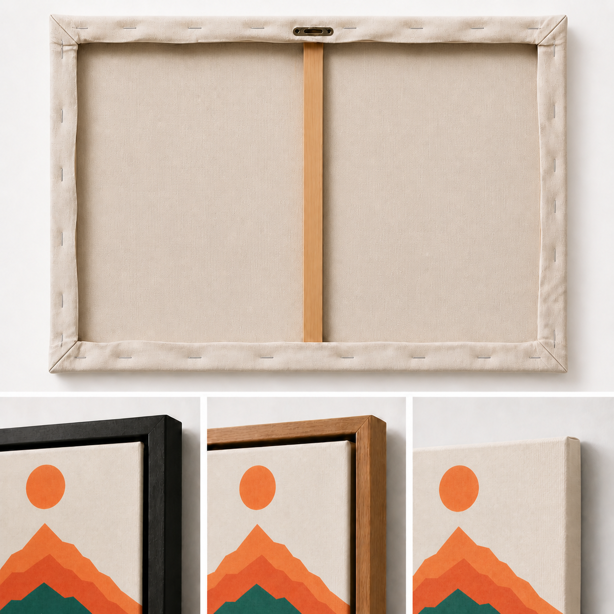Layered Modernist Mountain Floating Frame Wall Art - 03_detail_closeup