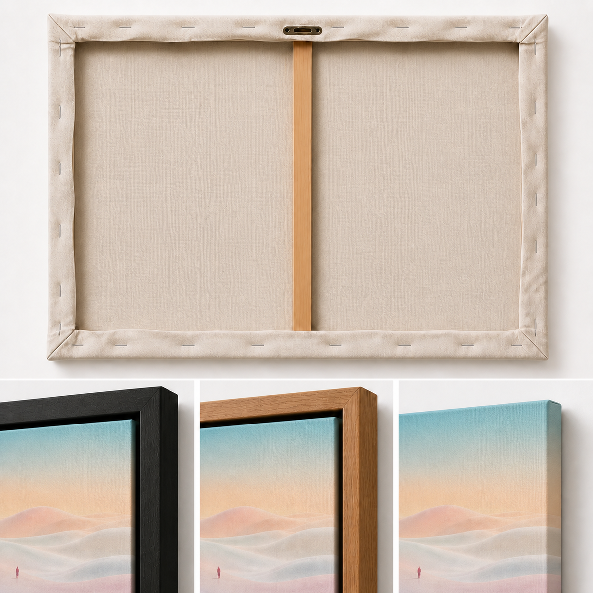 Pastel Solitude Dunes Floating Frame Wall Art - 03_detail_closeup