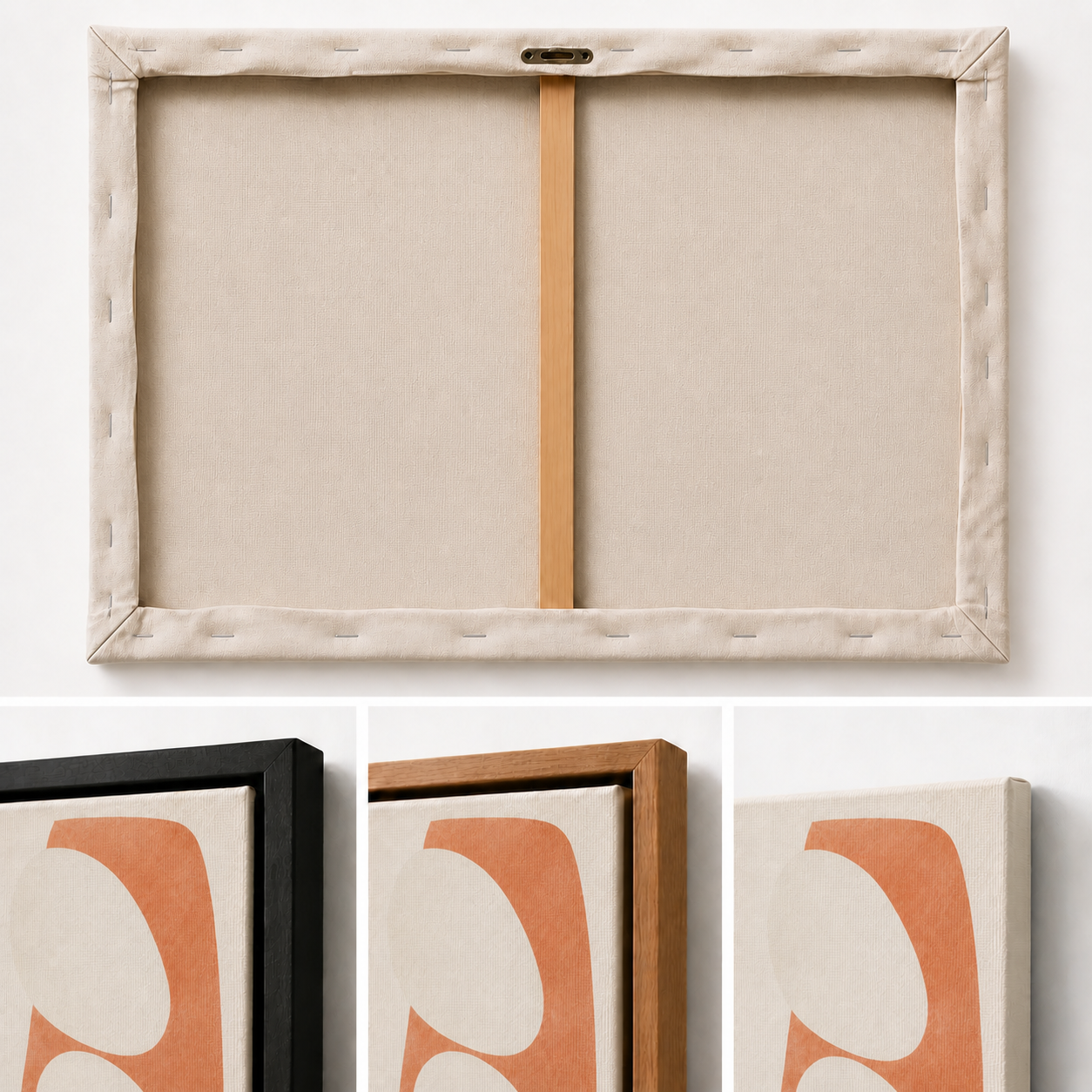 Soft Mid Century Organic Geometric Floating Frame Wall Art - 03_detail_closeup