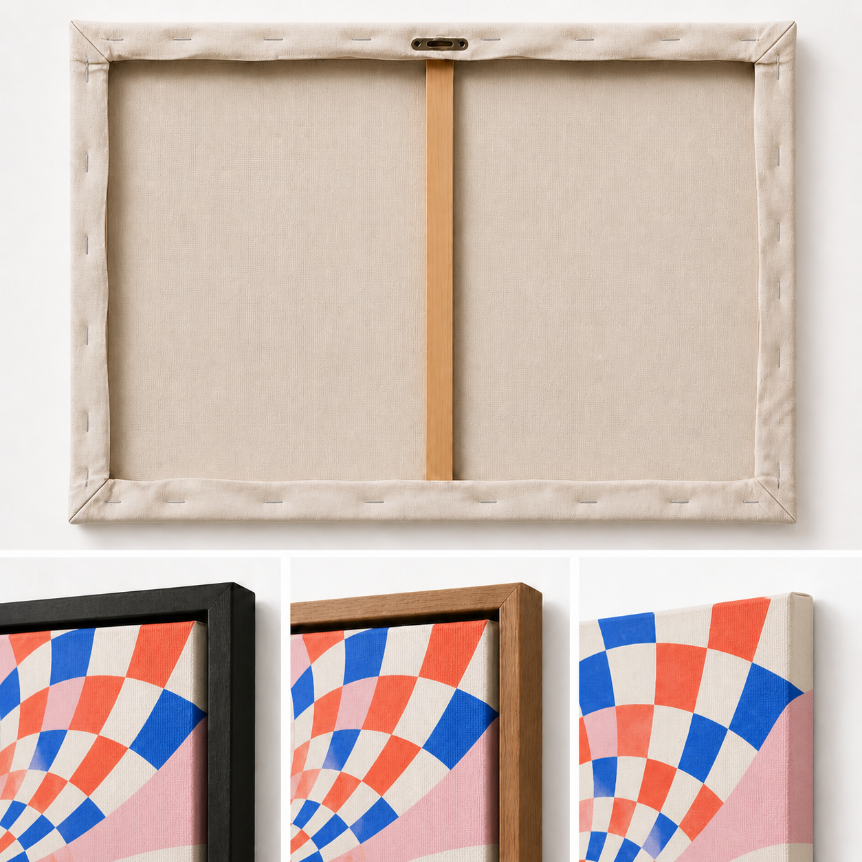 Colorful Optical Illusion Geometric Floating Frame Wall Art - 03_detail_closeup