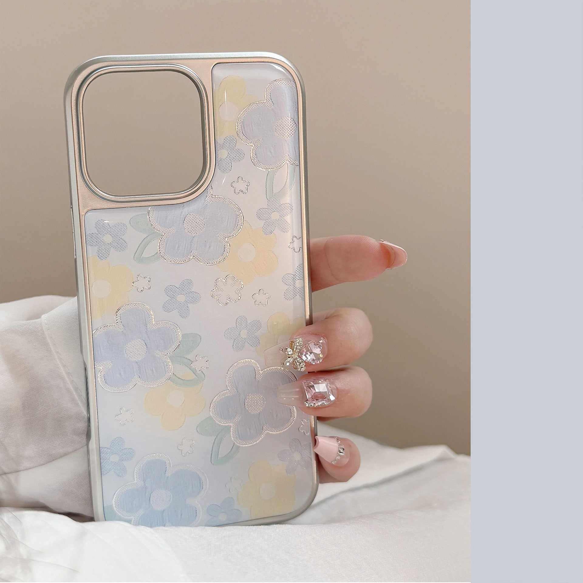 Aesthetic Gilded Flower iPhone Case - Designer Oil Painting Cover