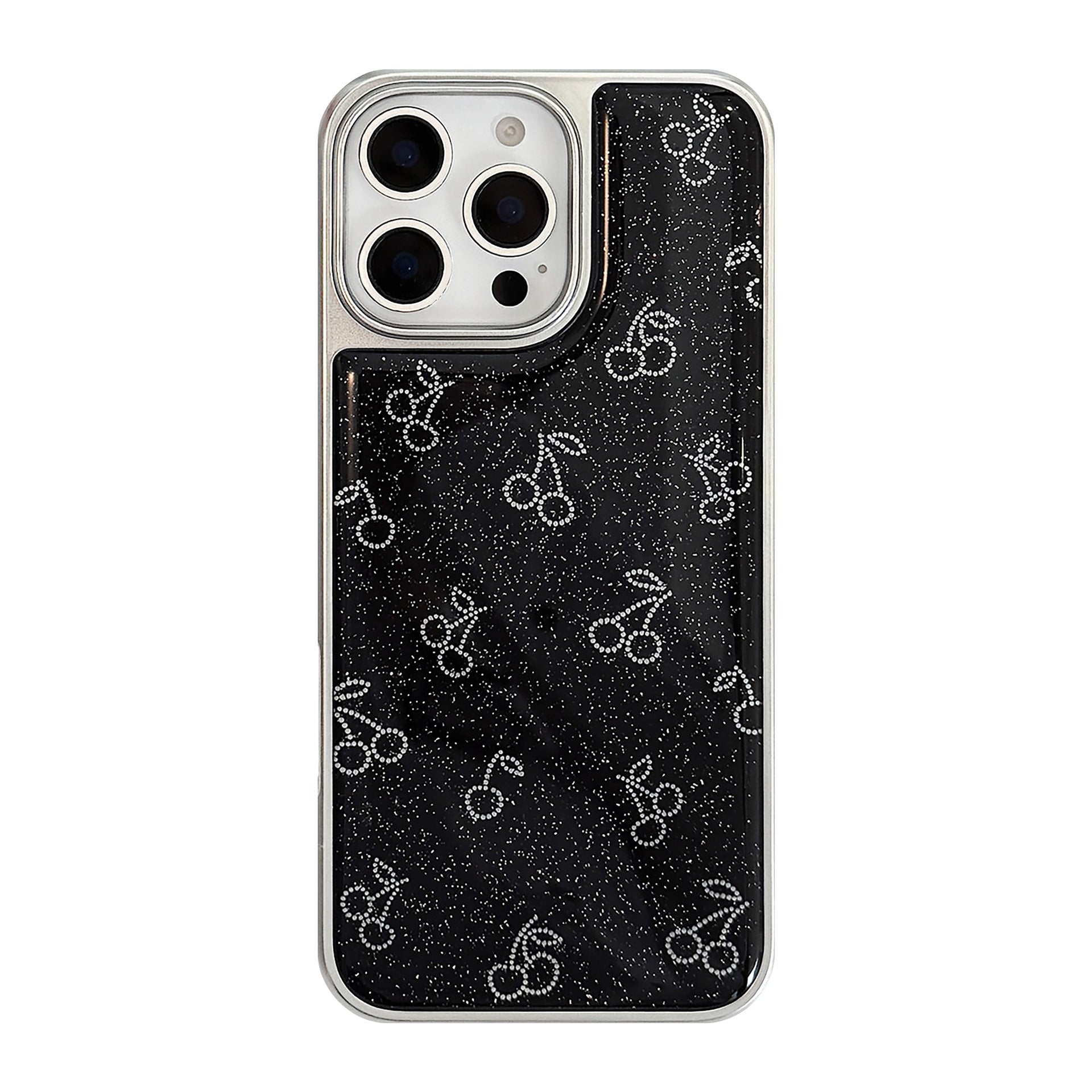 Black Cherry Glitter Phone Case for iPhone 14 Pro Max