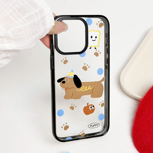 Brown Puppy Pattern Shockproof iPhone Case