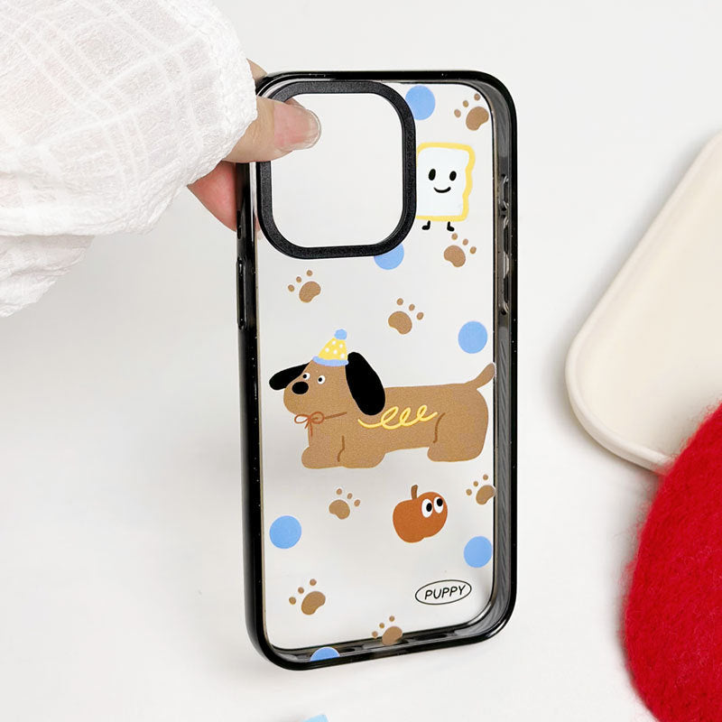 Brown Puppy Pattern Shockproof iPhone Case