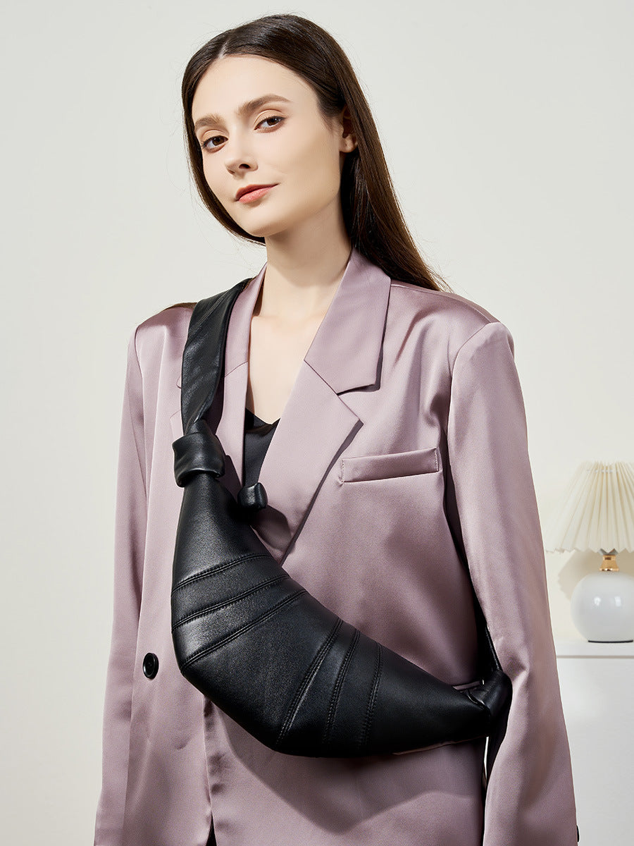 Bolso Croissant de Piel de Oveja Auténtica | Bolso Hobo de Cuero Suave | Elegante Bolso de Hombro y Cruzado