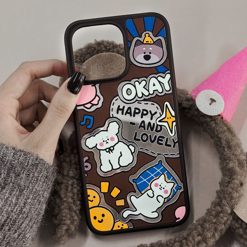 JOJOShop Cartoon Kitten Carbon Fiber Case for iPhone 15 – Adorable Aerospace-Grade Cover
