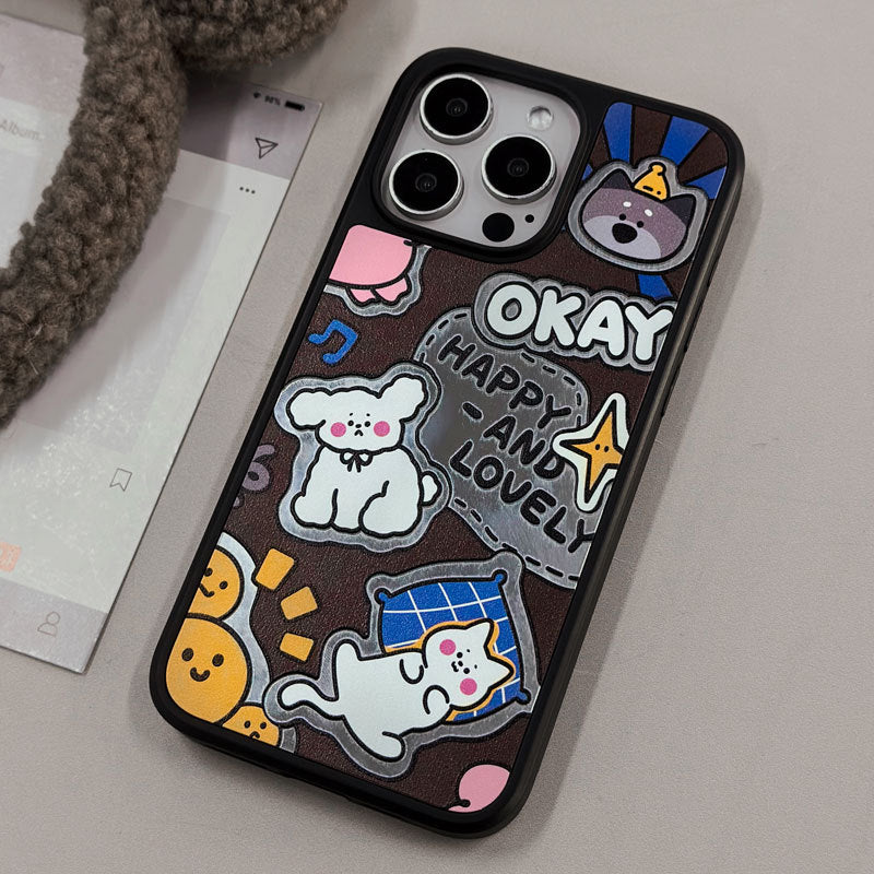 JOJOShop Cartoon Kitten Carbon Fiber Case for iPhone 15 – Adorable Aerospace-Grade Cover
