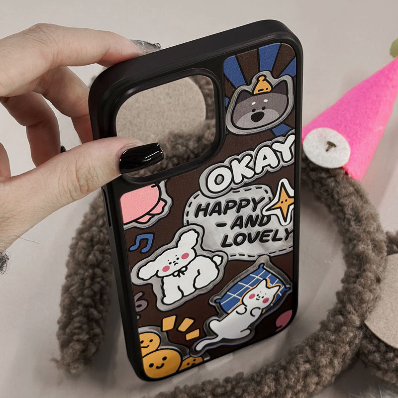 JOJOShop Cartoon Kitten Carbon Fiber Case for iPhone 15 – Adorable Aerospace-Grade Cover