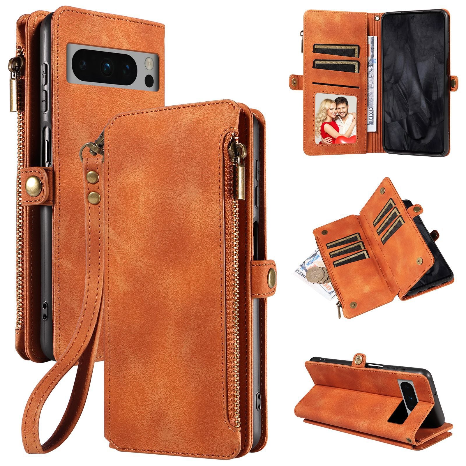 JOJOShop Premium Zipper Flip Leather Case for Google Pixel 8 Pro