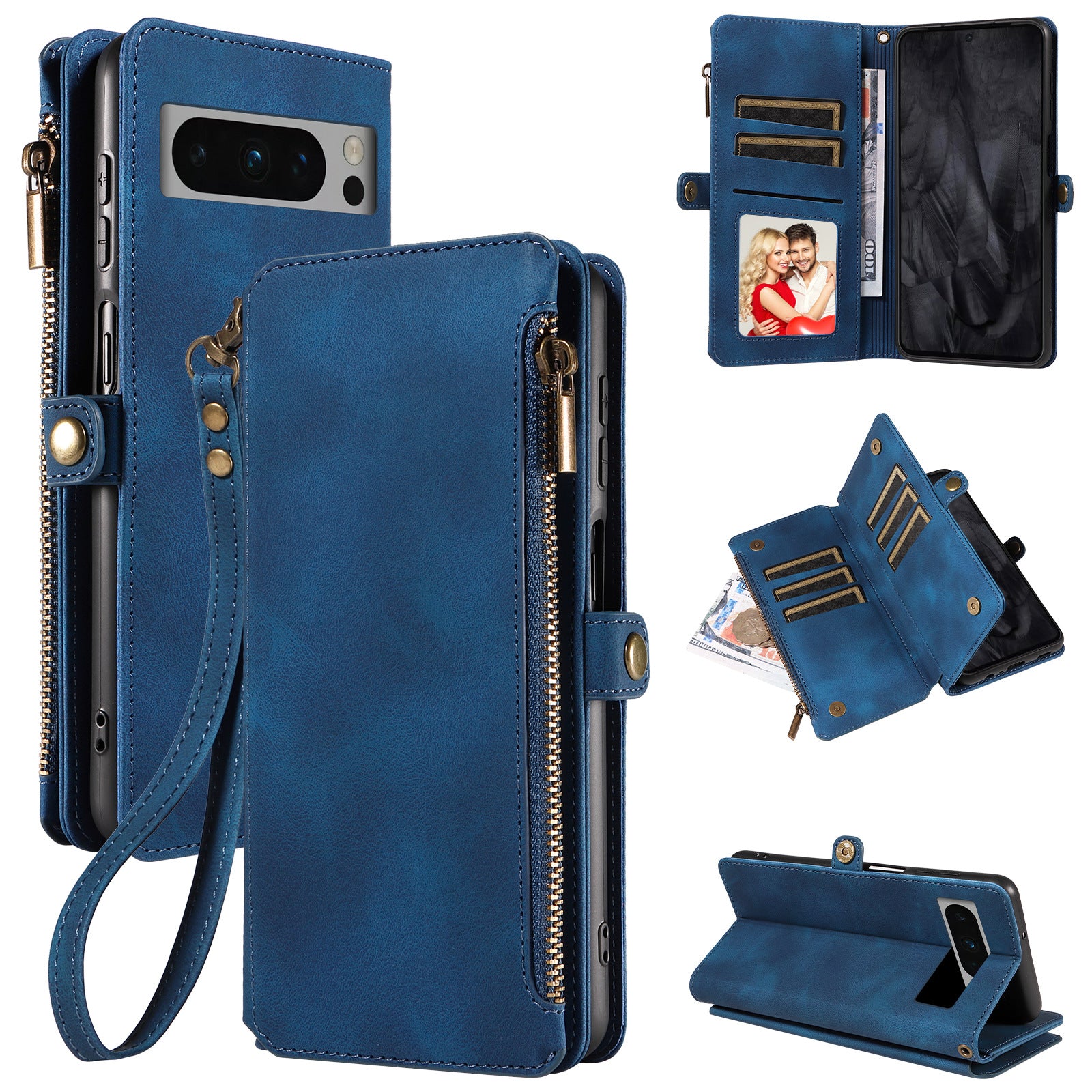 JOJOShop Premium Zipper Flip Leather Case for Google Pixel 8 Pro