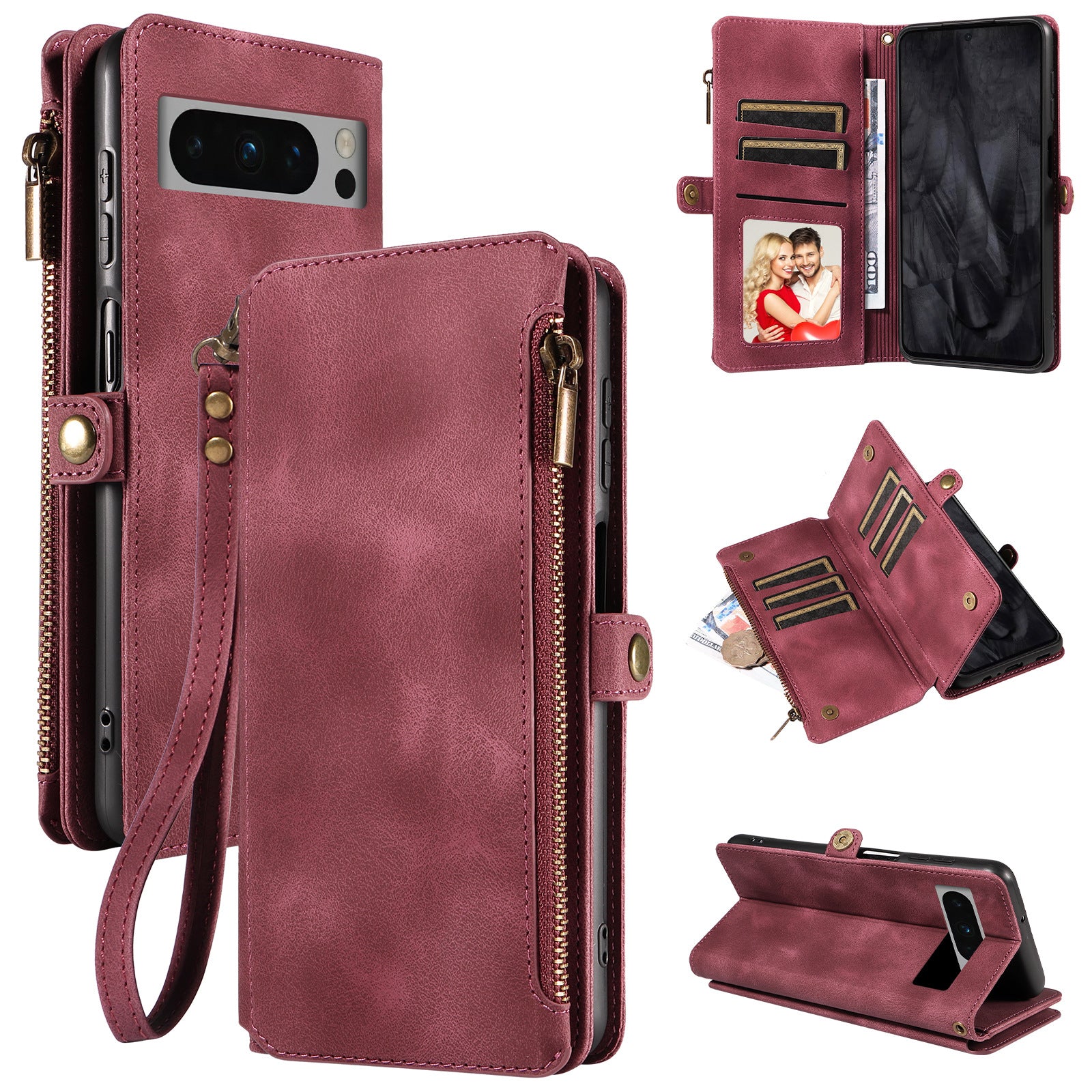 JOJOShop Premium Zipper Flip Leather Case for Google Pixel 8 Pro