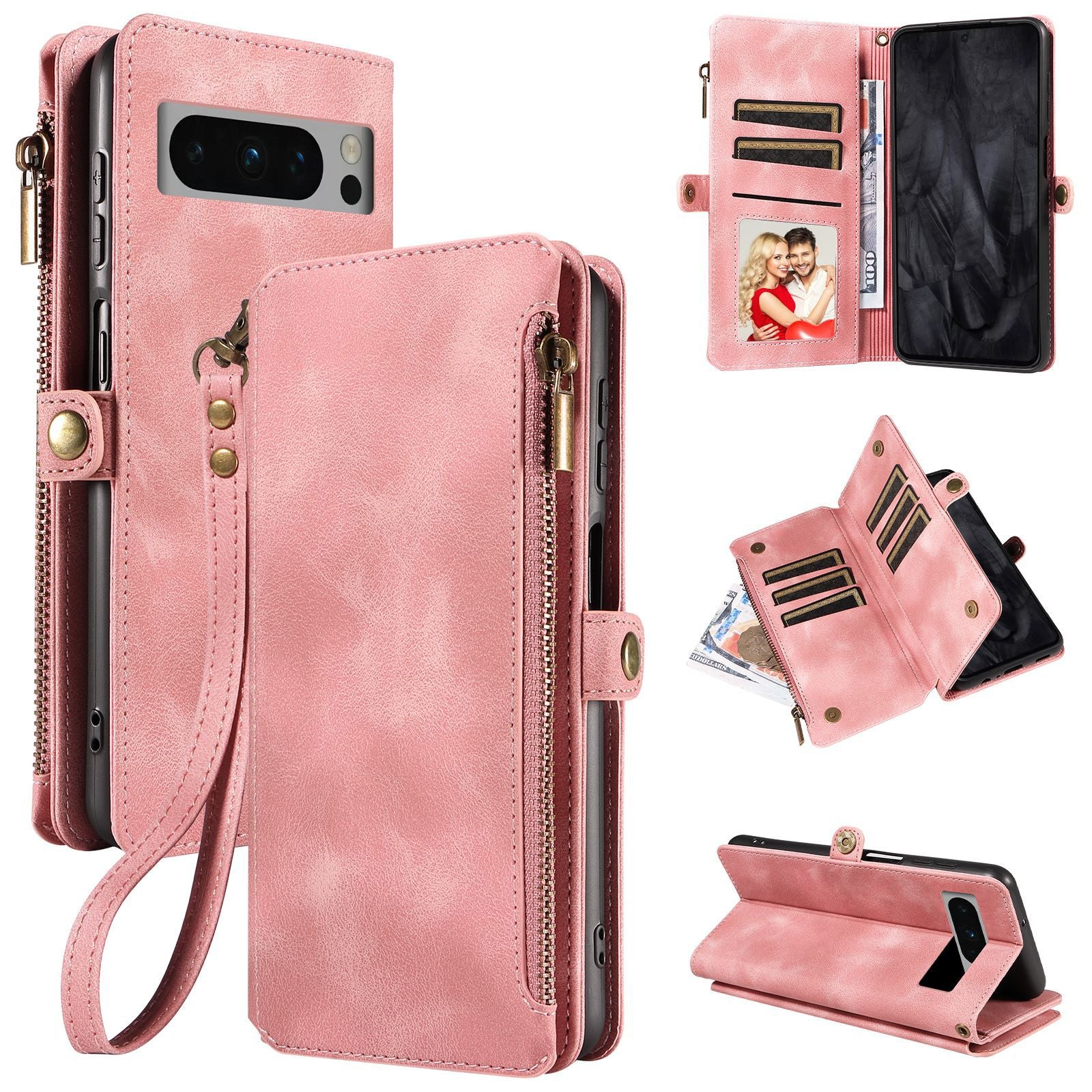 JOJOShop Premium Zipper Flip Leather Case for Google Pixel 8 Pro