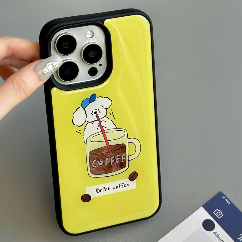 JOJOShop Sunny Glow Epoxy Resin Case for iPhone 16 Pro Max – Vibrant Yellow Shockproof Cover with