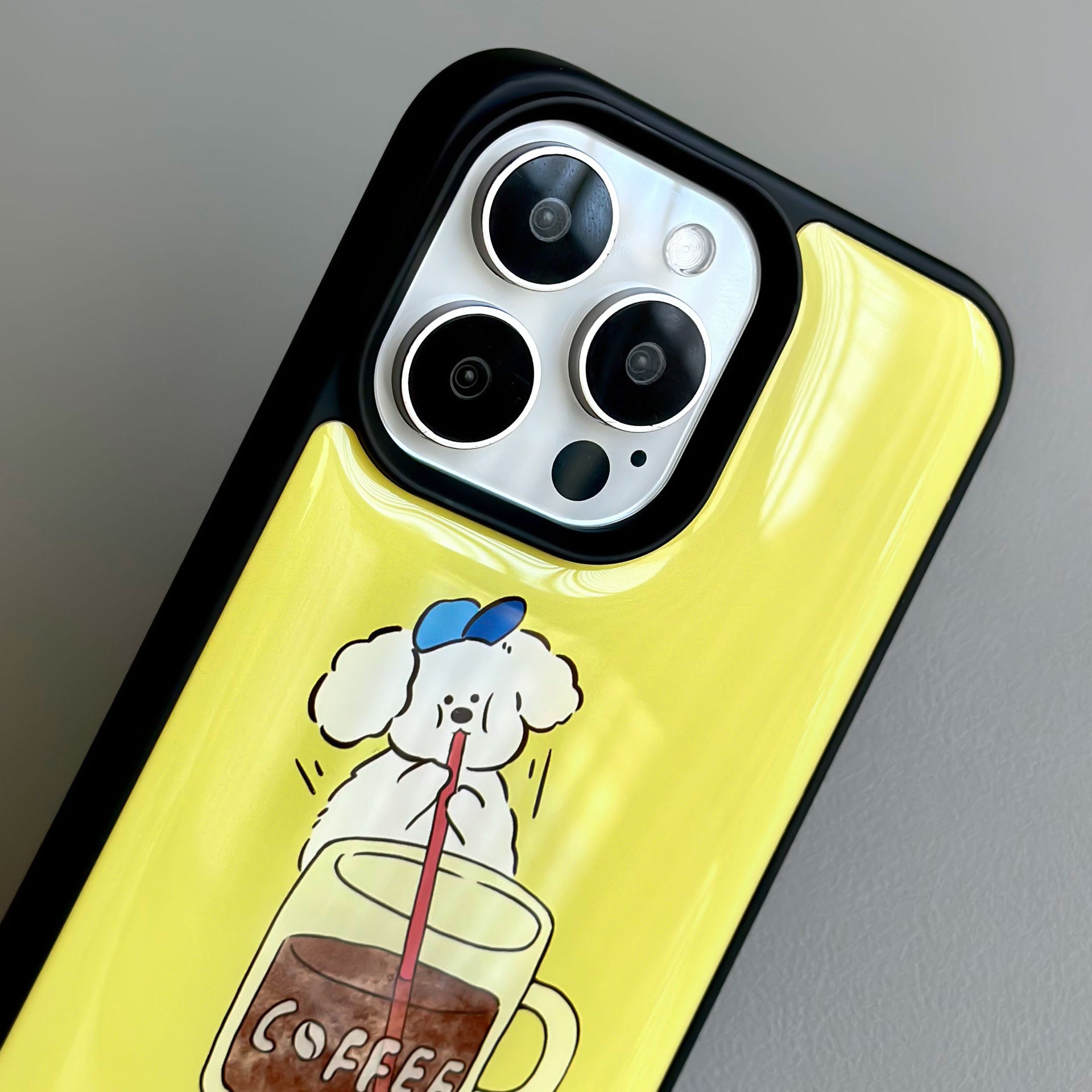 JOJOShop Sunny Glow Epoxy Resin Case for iPhone 16 Pro Max – Vibrant Yellow Shockproof Cover with