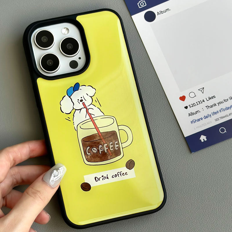 JOJOShop Sunny Glow Epoxy Resin Case for iPhone 16 Pro Max – Vibrant Yellow Shockproof Cover with